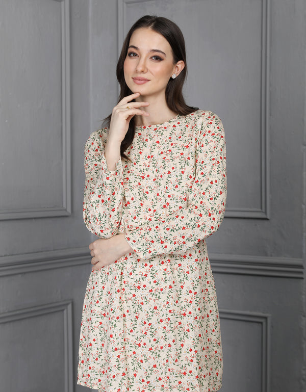 BAJU KURUNG PAHANG MODEN MADELEINE (CREAM)